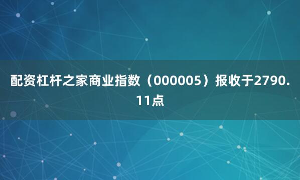 配资杠杆之家商业指数（000005）报收于2790.11点